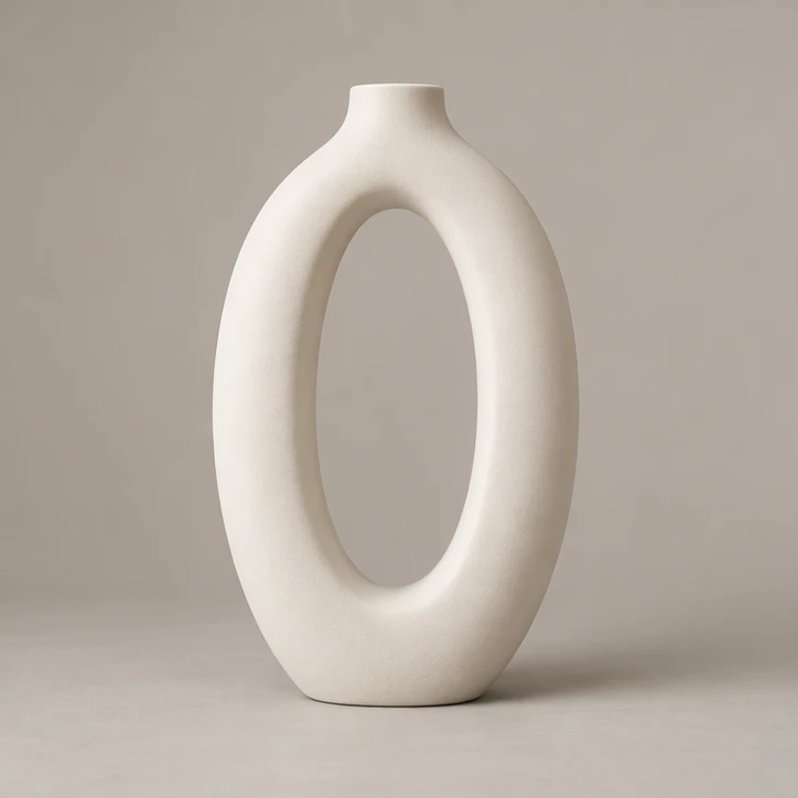Loop Vessel — porcelain white vase