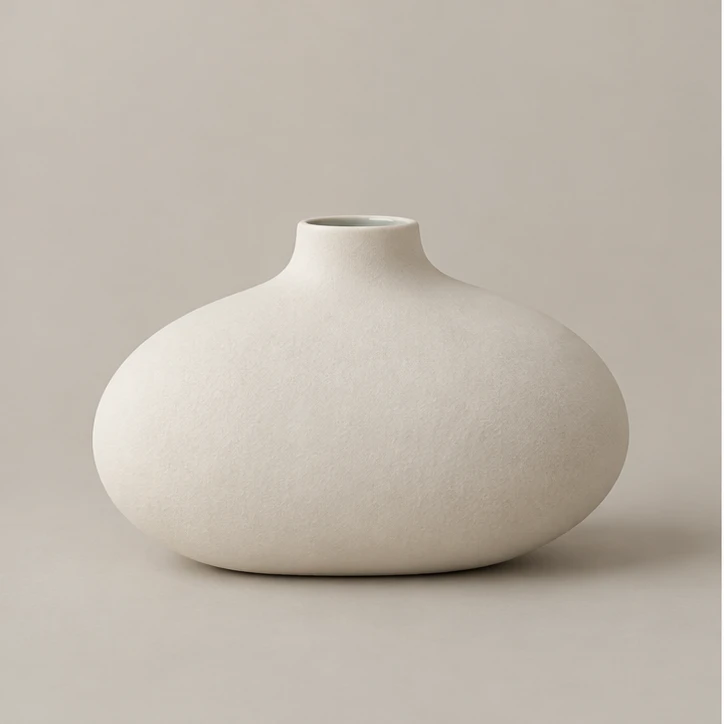 Pebble Vessel — porcelain white vase
