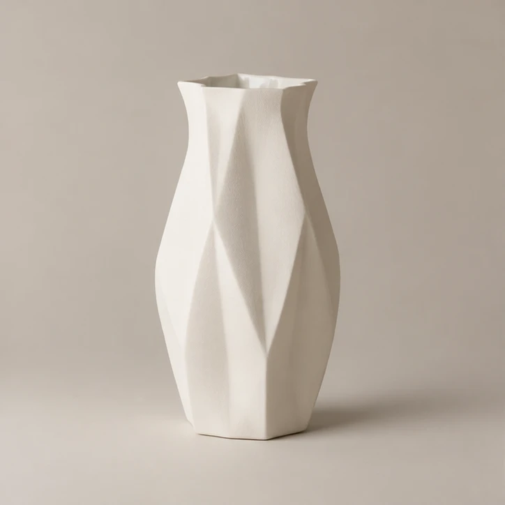 Fold Vase — porcelain white vase