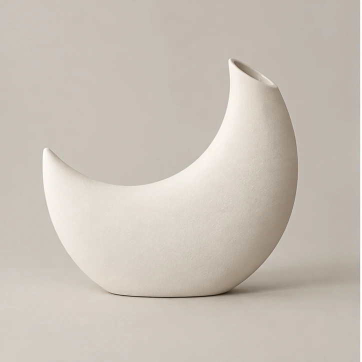 Crescent Vase — porcelain white vase
